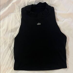 ALO Yoga Black High-Neck Tank Top